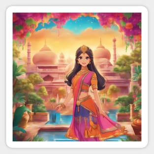 Indian lady themed Sticker